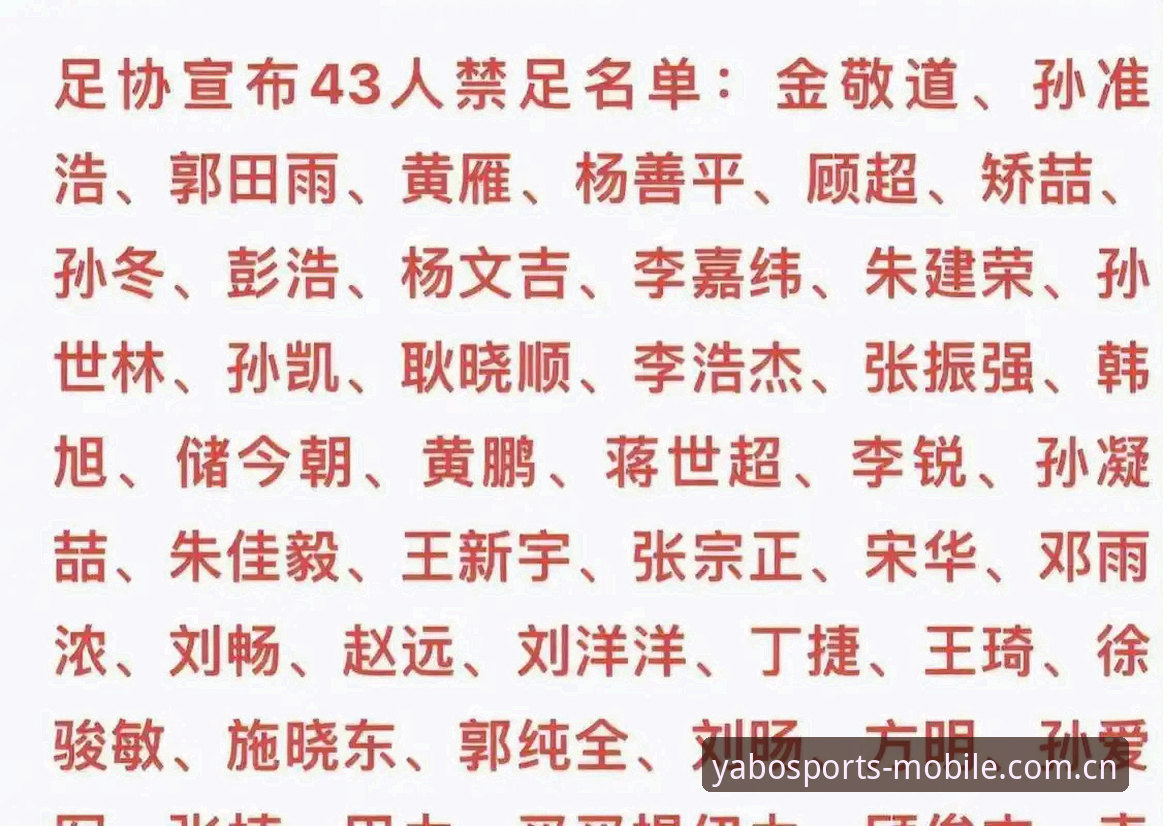 亚博体育体育投注 揭秘足协第三批禁足名单:17人终身禁足背后的足球腐败真相
